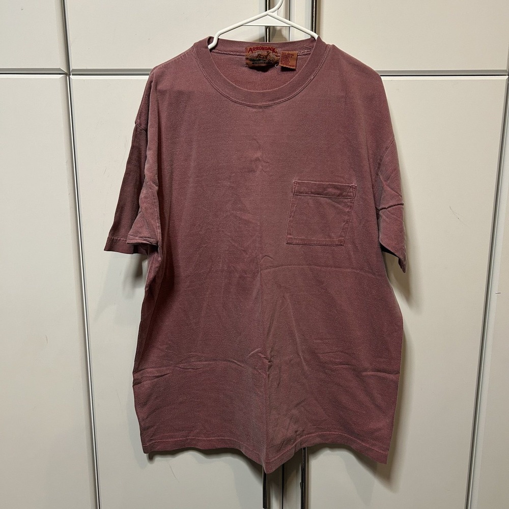 Adirondack Savile Row Mens Large Pocket T-Shirt Faded Burgundy Cotton Tee